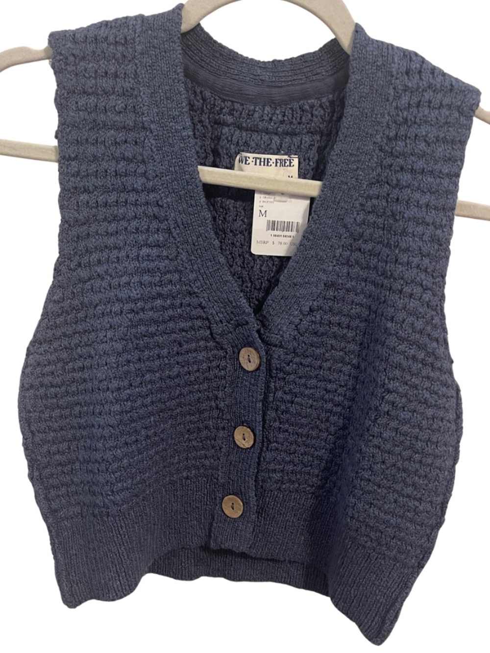 Free People We The Free Ava Knit Vest in Vintage Indigo - Picture 7 of 13